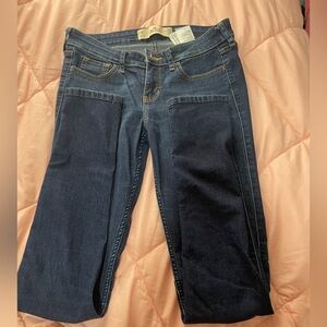 Hollister Women's Dark Blue Super Skinny Jeans